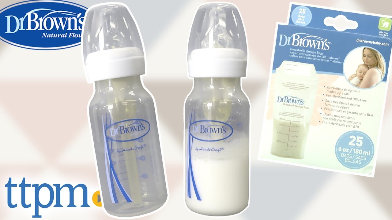 Breast to Bottle Feeding Set and Breastmilk Storage Bags from Dr. Brown's 