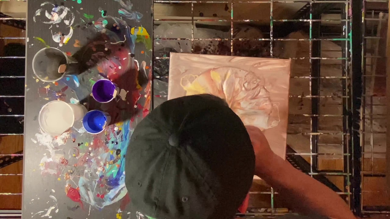 ACRYLIC POUR PAINTING - METALLIC FLIP CUP - - YouTube