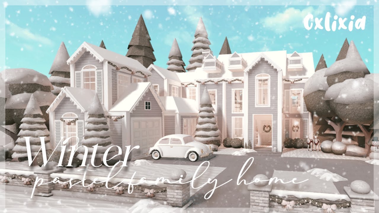 Bloxburg: Winter/Christmas Aesthetic Pastel Family Home | Roblox House ...