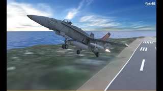 F18 Fighter flight simulation（babylonjs + ammojs）