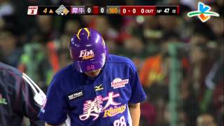 20131026 CPBL 犀牛VS獅 4上 阿讓果真厲害！球要打深打淺都可以