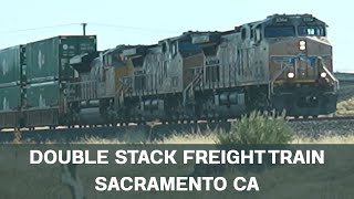 Northbound Double Stack Freight Train – Western Ave & South Ave Sacramento (Real Train Video)
