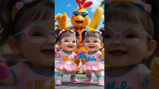 Funny Dance Chicken Banana Of Twins Baby Ulala