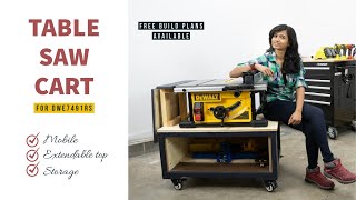DIY Mobile Table saw cart for Dewalt DWE7491RS