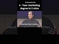 yi4 Year Marketing Degree in 2 Minutes Why Marketing Is All About Value @financeeducationtv