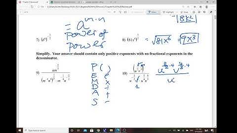 Algebra II Honors Big Idea Chapter 5 Radical Functions part 1