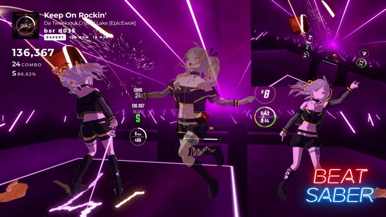 [Beat Saber] Keep On Rockin' [Expert] - YouTube