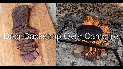 Deer Backstrap Over Camp Fire