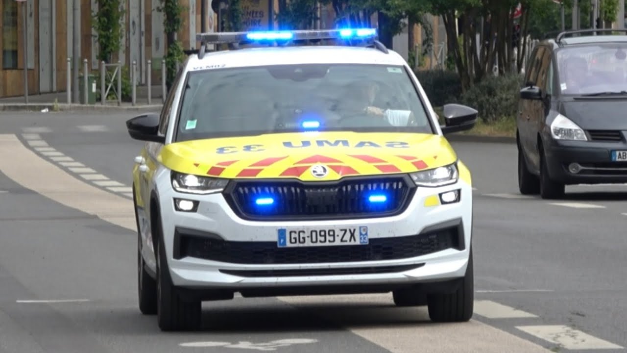 NEW SAMU 33 SMUR Bordeaux VLM2 en urgence  Bordeaux doctor car and ambulance responding
