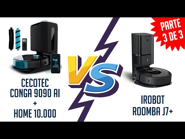 🧹🧼 CECOTEC CONGA 9090 AI VS IROBOT ROOMBA J7PLUS - PARTE 3 DE 3 - Prueba  de aspirado y conclusión 