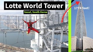 I visited Lotte World Tower & Sky Bridge (Seoul, South Korea). Oct. 2022
During my time in Seoul, South Korea, I visited the tallest building there which is called Lotte World Tower. It is an enormous building! It sticks out and you can see it from most places in Seoul. It is 123 floors! It features its own amusement park, HUGE mall, a decently-sized aquarium, an insane amount of shops, eateries, and more all within. Then, on top of it, you can do paid tours to visit the Tower itself and even do a walk, between both towers on a steel platform. Its a must-do if you want something incredible and unforgettable while you are in Seoul.
I think everything that I did was around $120 USD (including printed 5x8 pictures at the end).
See what it was like from my view during this adventure.
Lotte World by itself is worth the visit, and this was just the frosting of the cake. I visited Lotte World Tower & Sky Bridge (Seoul, South Korea). Oct. 2022