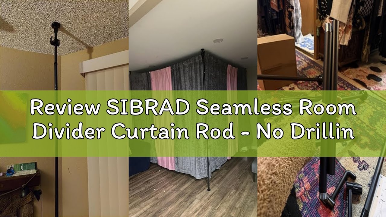 Review SIBRAD Seamless Room Divider Curtain Rod - No Drilling Space Partition Adjustable Privacy Sep