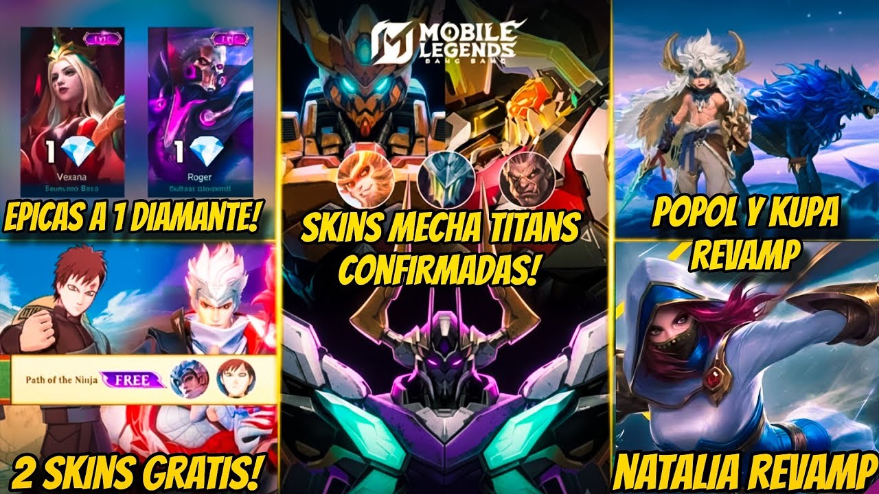 REVAMP POPOL Y KUPA, REVAMP NATALIA| SKINS MECHA NUEVA INFO!| MOBILE LEGENDS ESPAÑOL 2026