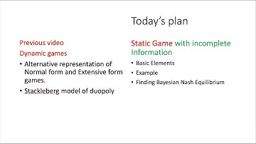 9.1 Static games with incomplete information: Finding Bayesian Nash Equilibrium