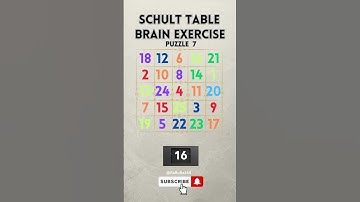 Brain Exercise | Schulte Table | Puzzle 7 #shorts #shortvideo #games