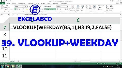 How to combine Excel Functions VLOOKUP and WEEKDAY | Excelabcd