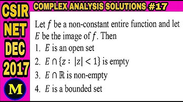 CSIR NET DEC 2017 COMPLEX ANALYSIS🔥