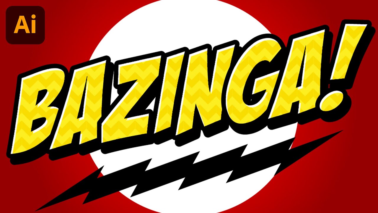 Bazinga Text Effect - Adobe Illustrator Tutorial - YouTube
