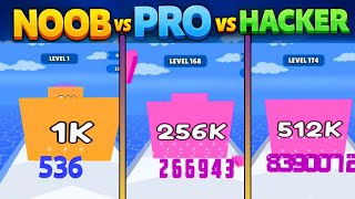 Noob vs Pro vs Hacker 😱🔥 | Merge Master Number Run vs Number Running Gameplay! screenshot 4