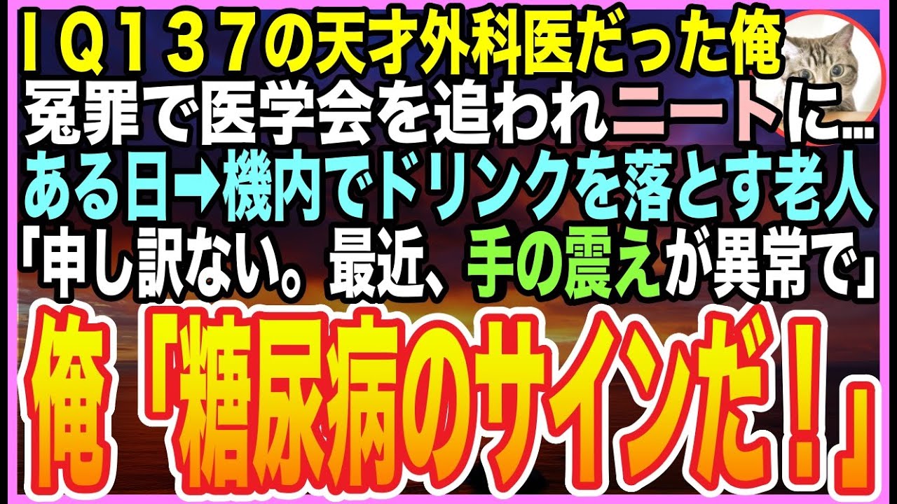 【感動する話】訳ありでニートになったIQ137の元・天才外科医の俺。ある日➡︎帰省中の機内で老人が「手の痺れて…」俺「それ、糖尿病です」と診断した結果「あなた何者？」【泣ける話】【いい話】【朗読】