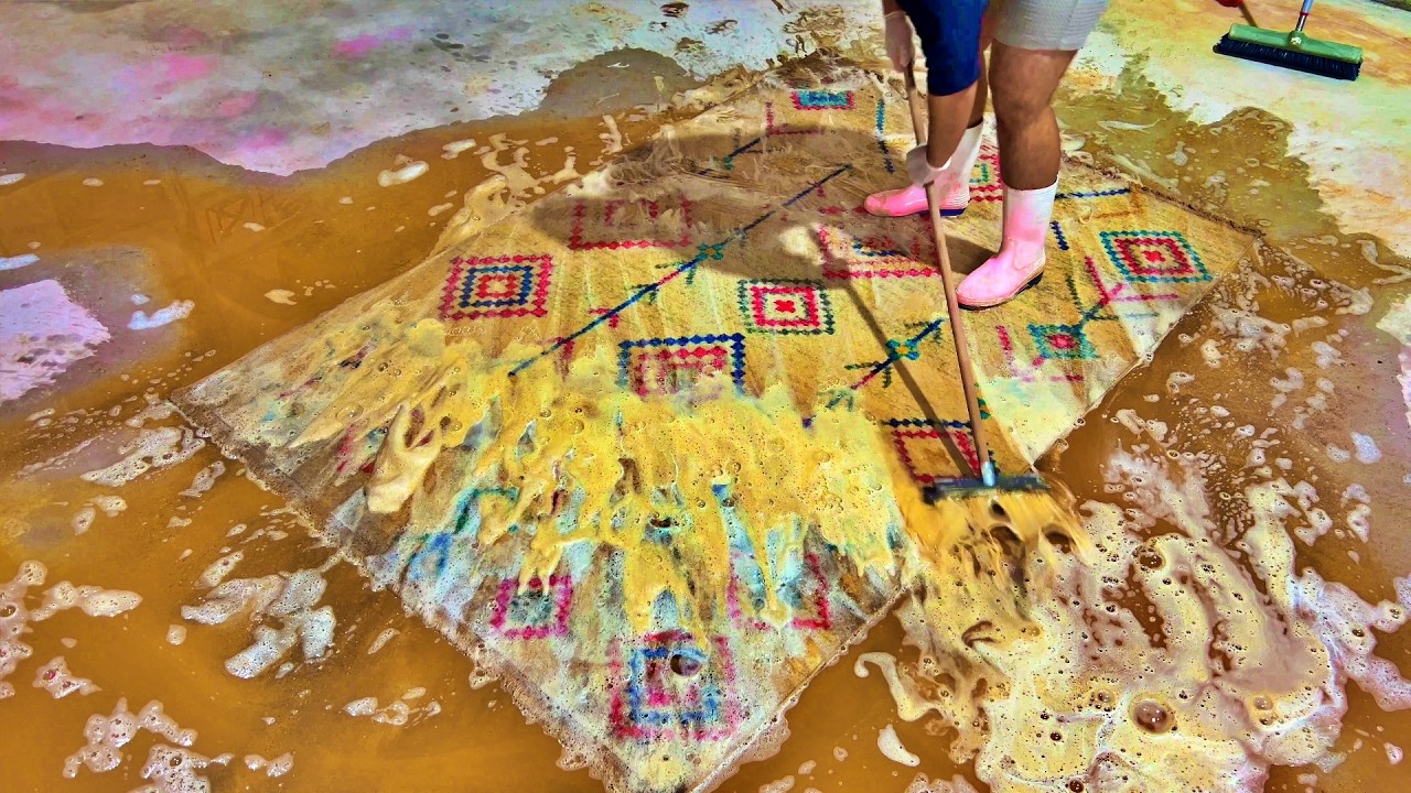 I'm Cleaning This Dirty Carpet I Bought For $20 - Satisfying Rug Cleaining Video