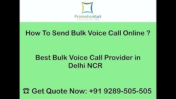 How To Send Bulk Voice Call Online - Bulk Voice Call ! Call - 9289-505-505