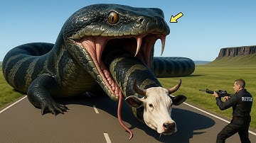 Brave heroes save a mischievous cow from a giant mutant python attack🐂🐍