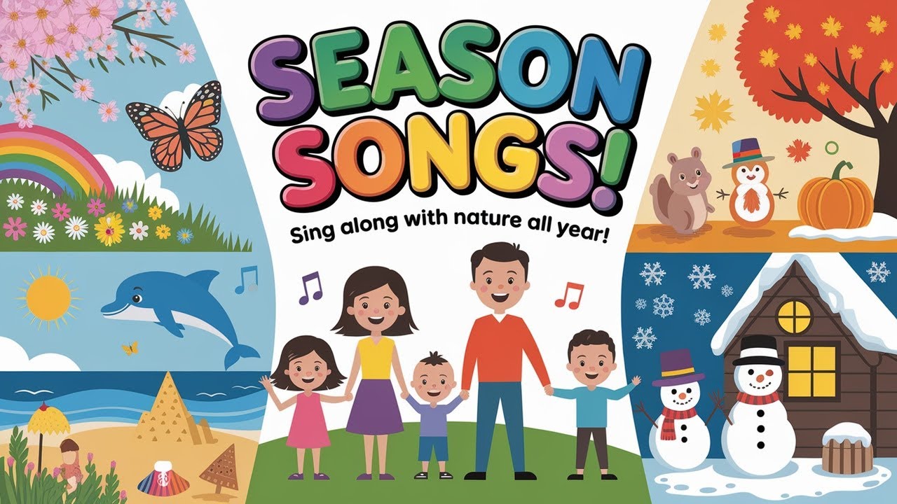 "Seasons Song for Kids 🌸☀️🍂❄️ | Spring, Summer, Fall, Winter | Learn Through Music!"