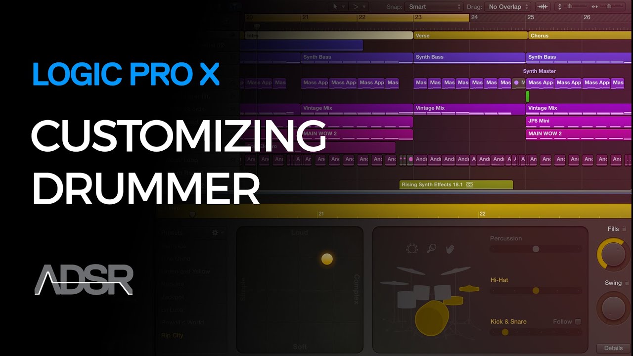 Logic Pro X - Using and Customizing Drummer - YouTube