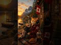 Canadian Sunrise Coffee Cat ☕🐱🇨🇦 #shorts
