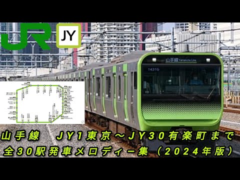 JR東日本 山手線 JY1東京 JY30有楽町まで全30駅発車メロディ 集 2024年版
