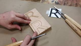 How to Carve the Letter R Raised | Carving Letters with Schaaf Tools | Beginner Woodcarving Tutorial