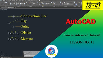 Lesson 11 | Construction Line, Ray, Point & Measure Commands in AutoCAD