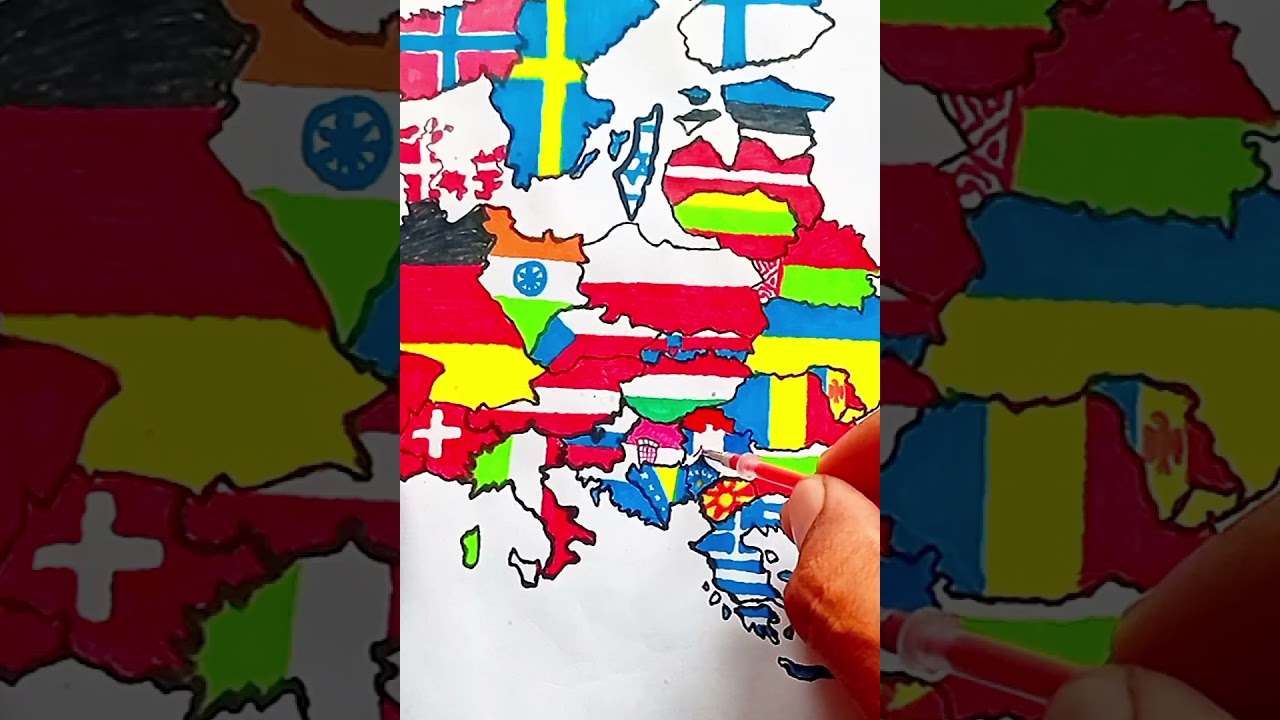Draw Serbia 🇷🇸 Flag Map 