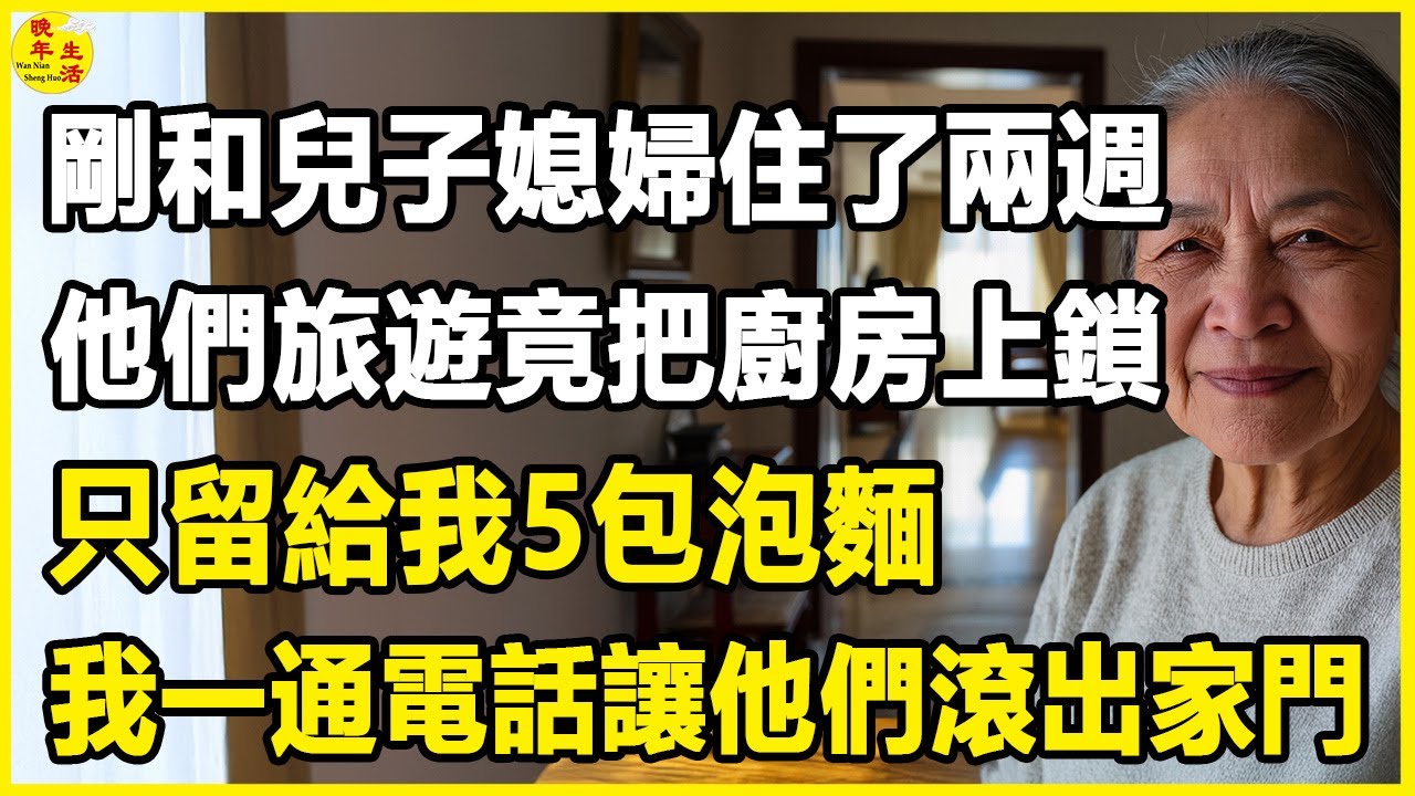 我65歲，剛和兒子媳婦住了兩週，他們旅遊竟把廚房上鎖，只留給我5包泡麵，我一通電話讓他們滾出家門。 #晚年生活 #中老年生活 #為人處世 #生活經驗 #情感故事 #幸福人生 #上了年紀該明白的事