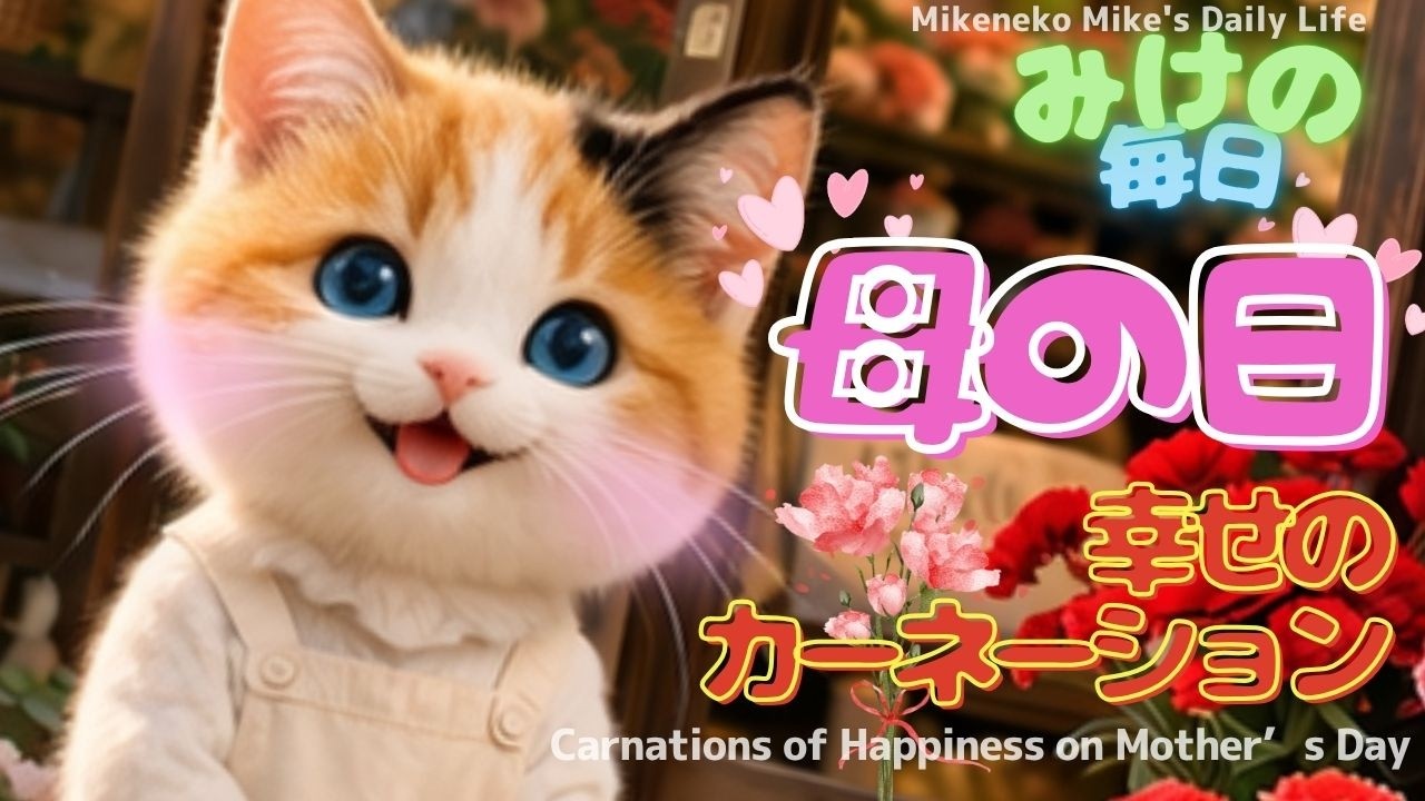 母の日♡幸せのカーネーション🌷 ミケちゃんのお花屋さんのお手伝い