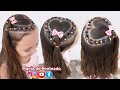 Penteado Infantil Coração com Ligas 💖| Heart Hairstyle with Elastics 💖| Hairstyle for Girls💖