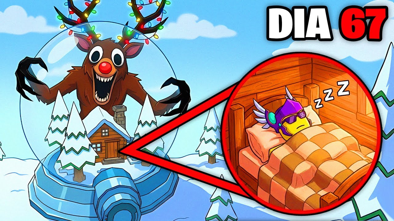 Sobrevivemos 99 Noites dentro do GLOBO DE NEVE de NATAL (Roblox)