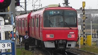 【3500系】名鉄西尾線 福地駅から急行電車発車