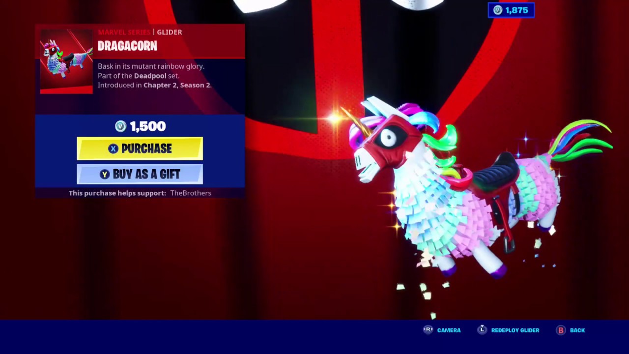 *NEW* DRAGACORN GLIDER IN FORTNITE! (DEADPOOL GLIDER) YouTube