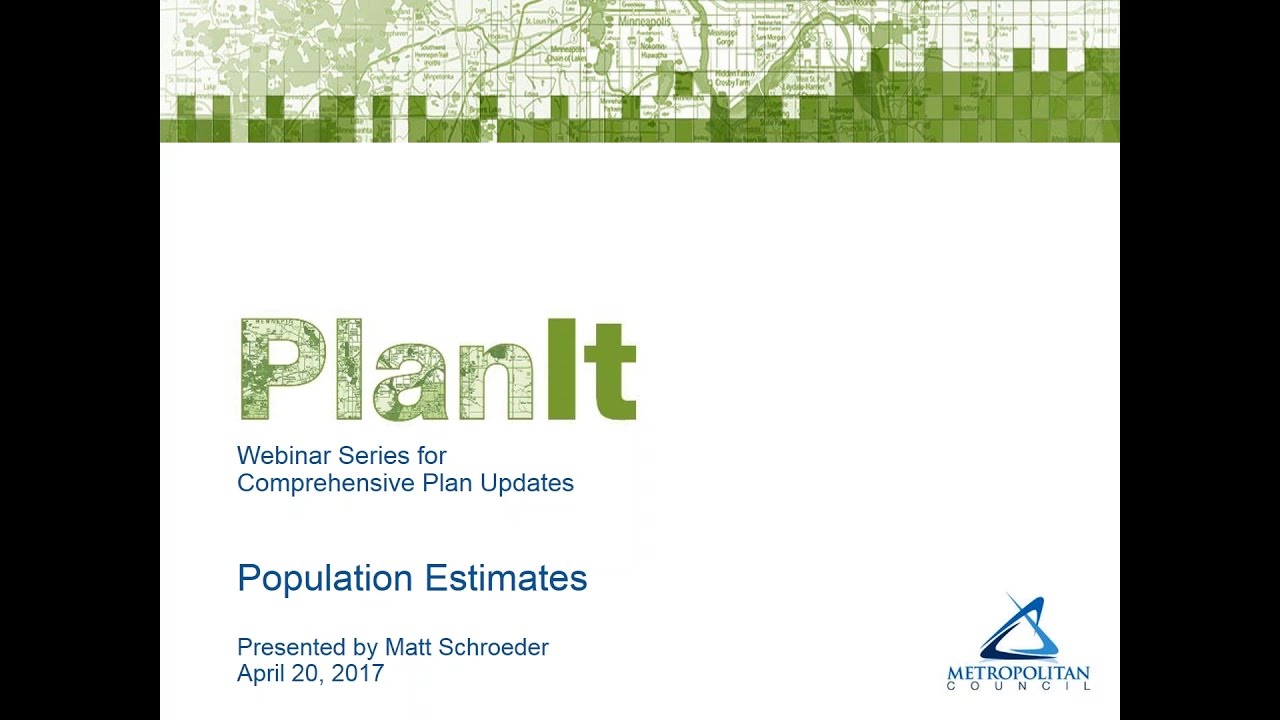PlanIt: Population Estimates Webinar