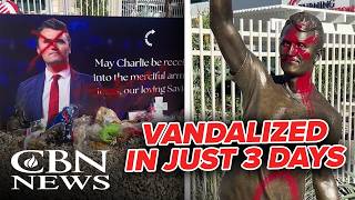 Vandals Deface Charlie Kirk Statue With 'Satan,' Ignite Response From Widow Erika Kirk