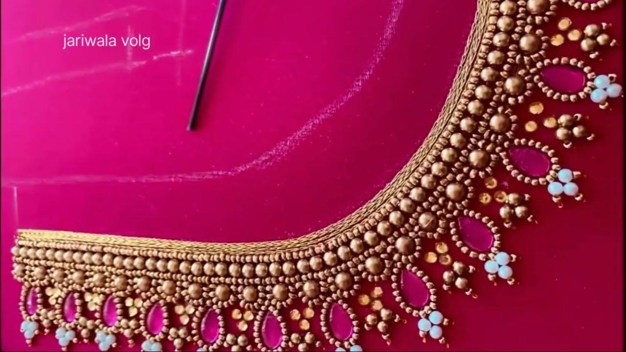 ❤✅Full blouse back neck degain #blousedesign #aariwork #embroidery #stitch