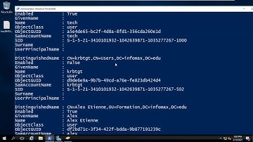 Lister les comptes AD avec PowerShell sur Windows Server 2016