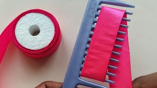 Super Easy Ribbon Flower Craft idea with Hair Comb | Easy Hand Embroidery Flower Tutorial screenshot 1