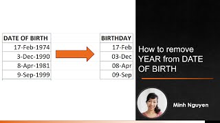 How to remove year from Excel date