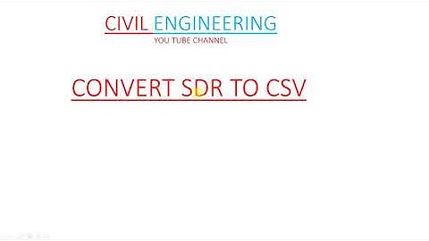 SDR to CSV  how to Convert