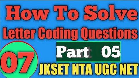 Coding Decoding Of Alphabet Series Solving Tricks. JKSET LASET NTA UGC NET