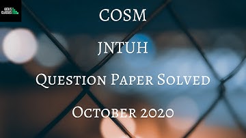 COSM - QUESTION PAPER SOLVED - Oct 2020 - COMPUTER ORIENTED STATISTICAL METHODS - JNTUH