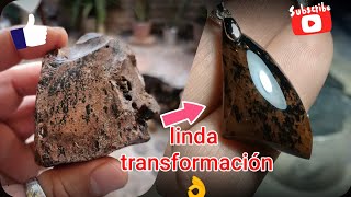 puliendo piedras naturales, obsidiana café, bonito diseño👍👌🙏